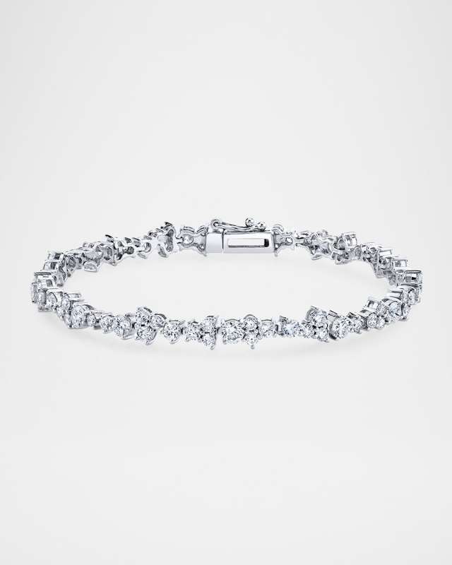 14K White Gold Diamond Cocktail Tennis Bracelet